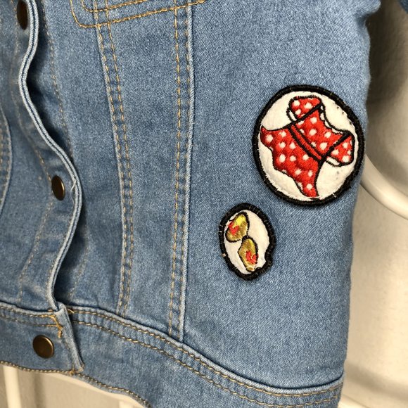 DISNEY Denim Jacket Kids Jean Jacket with Patches - Picture 3 of 7